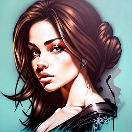 Beautiful woman cartoon portrait