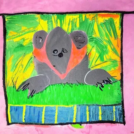 A painting from animal made by a child