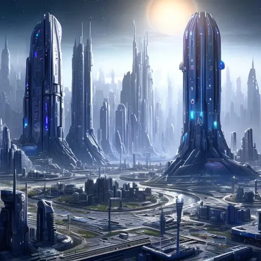 Prompt: futuristic city, from a super-advanced civilization