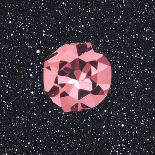 Prompt: A really pretty gem in a rare colour.  The background is the universe 
