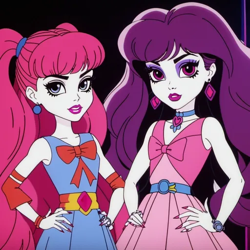 Prompt: 80s anime screenshot of Monster High 