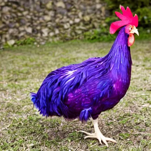 Prompt: purple chicken
