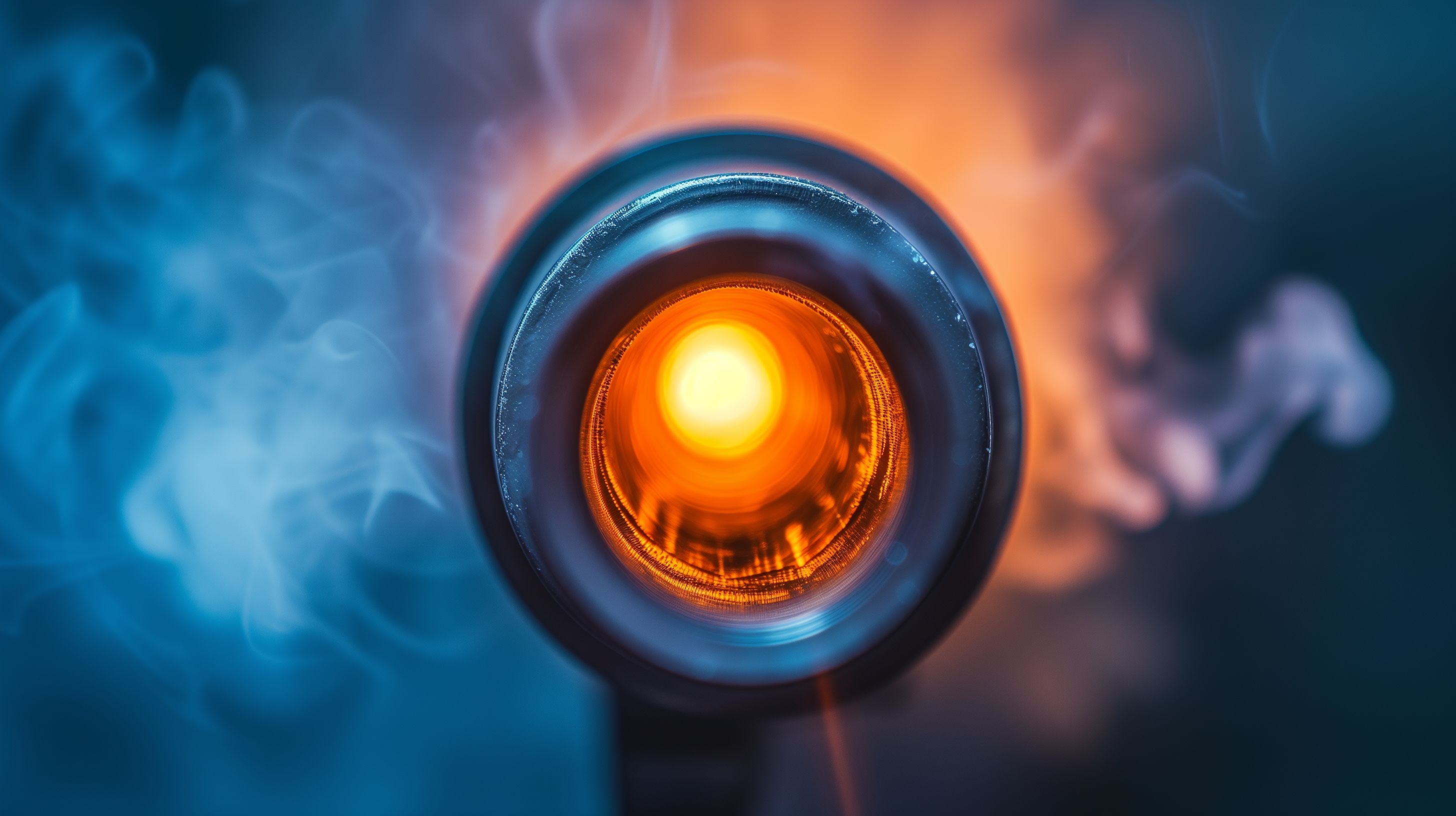 Prompt: close up shot looking into the smoking barrel of a gun, orange glow on the rim, bullet coming towards the focus of the image from the barrel, everything fades dramatically smaller away from the high focus on the muzzle of the gun --ar 16:9 --v 6.0