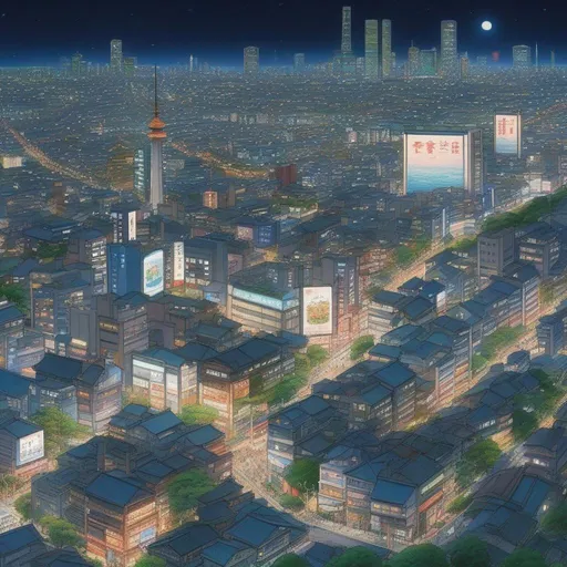 Prompt: anime picture of a toyko night city, highly detailed, hayao miyazaki