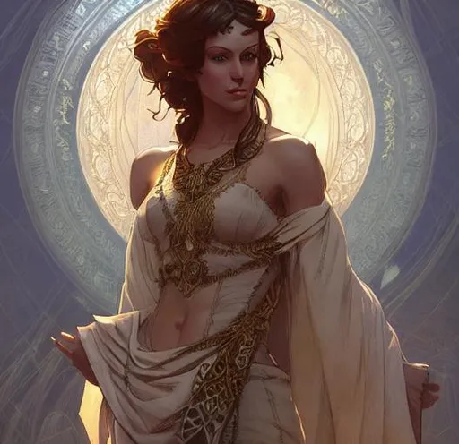 Prompt: apate, goddess of deceit/trickery, gorgeous, amazing, elegant, intricate, highly detailed, digital painting, artstation, concept art, sharp focus, illustration, art by artgerm and greg rutkowski and alphonse mucha