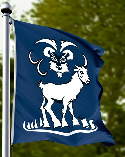 Prompt: The zodiac symbol for Capricorn, the goat, on a waving  flag on a flagpole , ultra detailed, highly detailed scenario, photorealistic, intricate, masterpiece, UHD, HDR, symmetric, coherent, epic detail, stunning, beautiful, ,lumen render ,lumen path tracing ,path tracing light ,path tracing shadow ,path tracing special fx, 