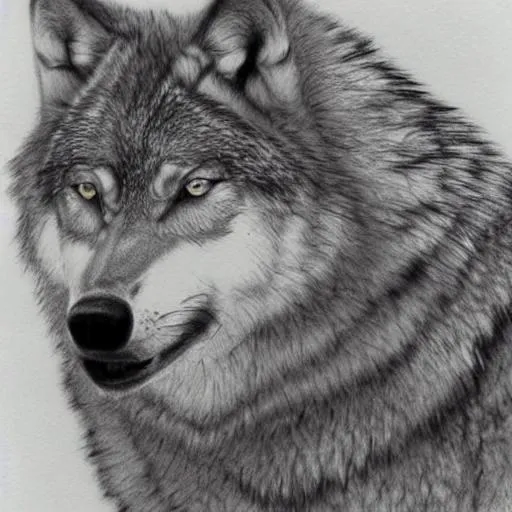 wolf howling graphite drawing | OpenArt