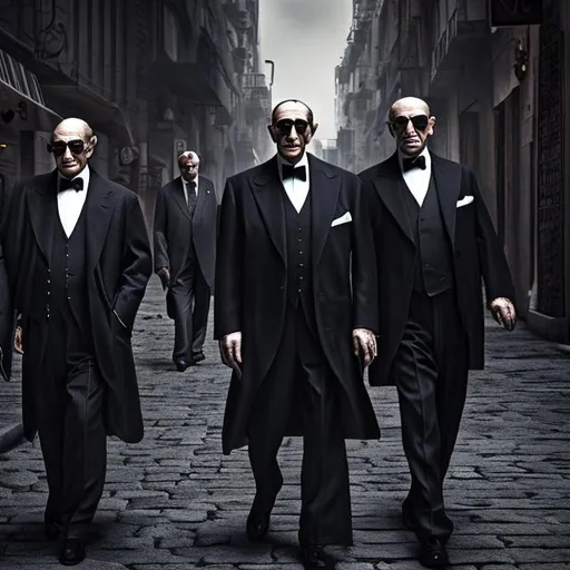 Prompt: A elegant old Mafia men, dark 4k