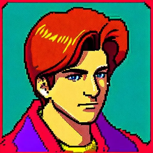 Prompt: retro digital pixelart of a man for DOS SNES with dithering pillow shading 16-bit colour depth masks raster.