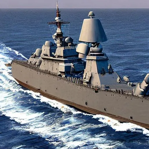 Prompt: Battleship destroyer