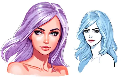 Prompt: Beautiful woman cartoon portrait 