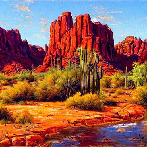 Prompt: Arizona, landscape, beautiful artwork by ivan shishkin