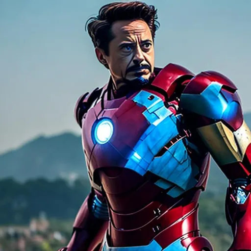 Prompt: iron man's suit blue