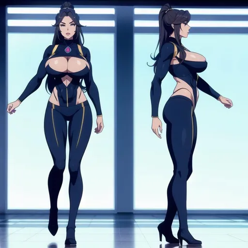 Prompt: Full body character turnaround, 
front view, side view,
Sofia Vergara,
Beautiful, fit, boss lady 