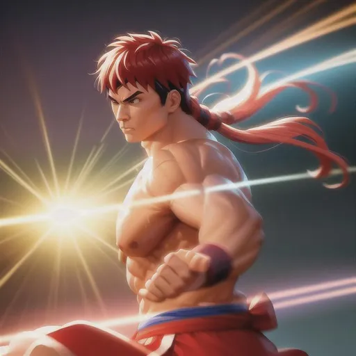 Prompt: Digital style painting, ryu street fighter hadouken, style of Pixar, Fragonard, highly-detailed, cinematic, washed out palette, soft pastel color palette, light trails, sunny day, translucent, iridescent, long hair, arms visible, perfect composition, hyperrealistic, super detailed, 8k, high quality, sharp focus, intricate details, highly detailed, dynamic lighting, detailed and intricate environment, highest quality