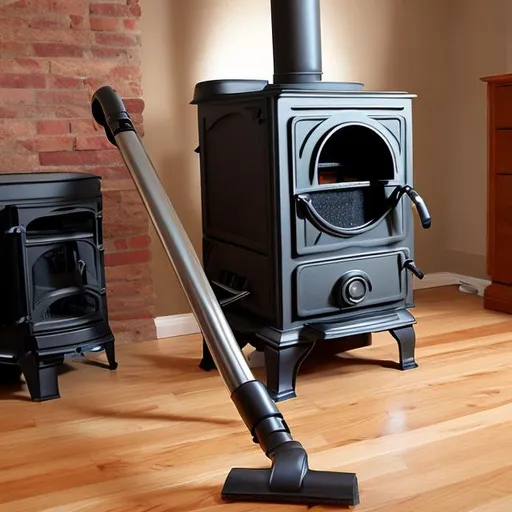 Prompt: create an image of  ash vacuum cleaner for wood stove for blog post.