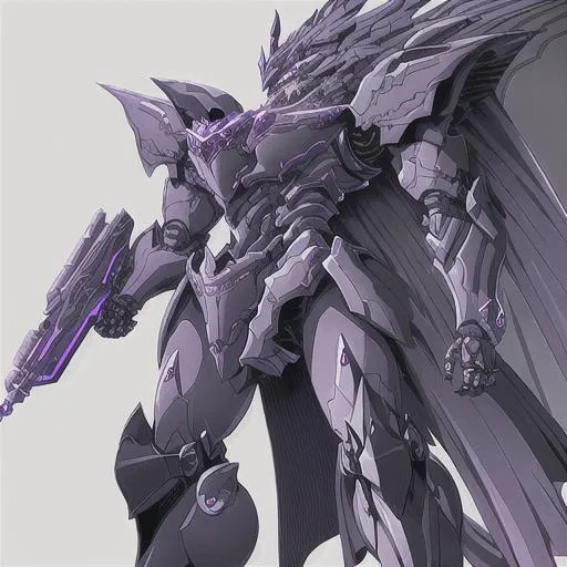 Prompt: Armored Core last raven 
Mecha
Fantasy
Superhero sketchy art of mechanical armor futuristic sleek crown shaped head, angular chest, right arm massive and powerful, left arm holding blaster,  rocket legs  showing data and statistics 