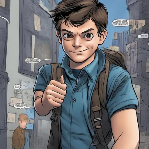 Prompt: Peter Parker at school 