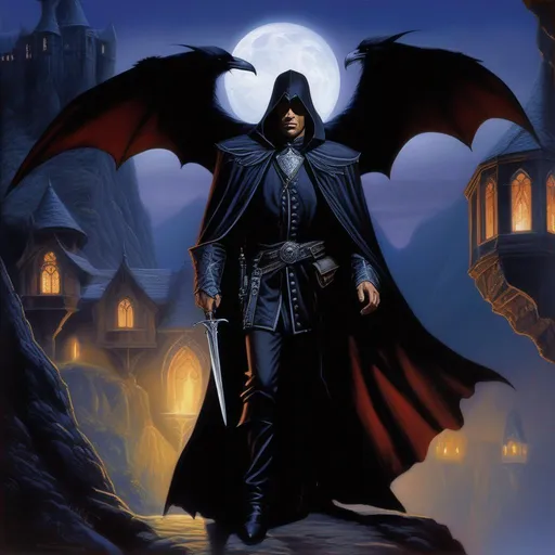 Prompt: fantasy art, 2d, oil painting, style of Ravenloft, by Clyde Caldwell, The devil Strahd