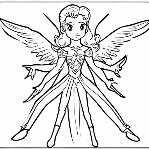 Prompt: ice angels outline cartoon
