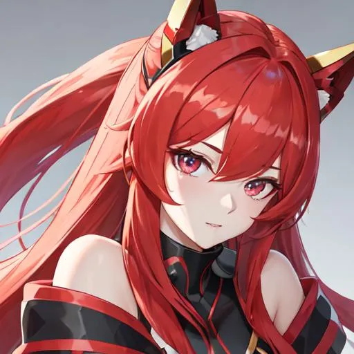 Prompt: Zerif female (Red side-swept hair covering her right eye) 8K, UHD, best quality