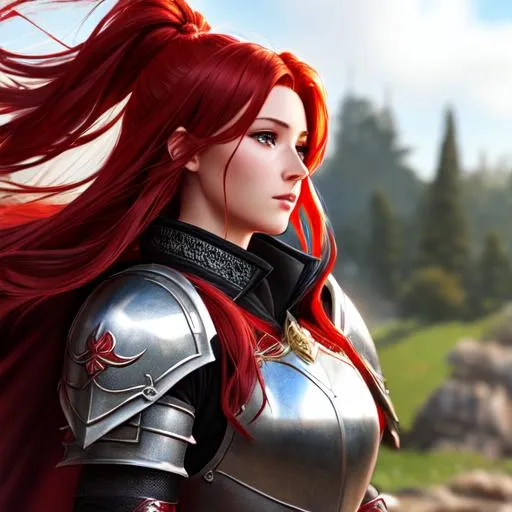 extremely realistic, hyperdetailed, red haired knigh... | OpenArt