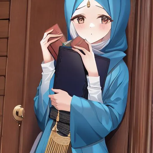 Prompt: A women holding Quran 