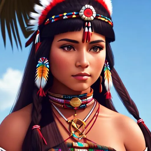 Prompt: Native American princess