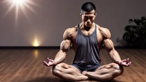 Prompt: muscular guy meditating
