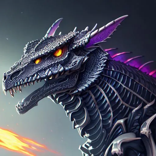 Prompt: Portrait of an skeleton dragon with iridescent black markings and a cute face, liminal space streets, perfect composition, hyperrealistic, super detailed, 8k, high quality, trending art, trending on artstation, sharp focus, studio photo, intricate details, highly detailed, by greg rutkowski, illustration, watercolor