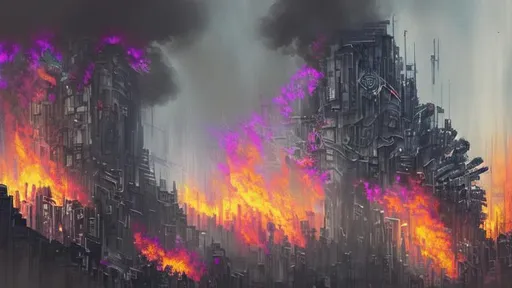 Prompt: Cyberpunk mechs, Riots in the streets, corporate corruption, cities burning, and a single flower in the chaos, tear gas, gas masks, pills, cash money