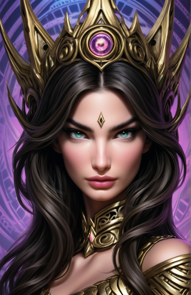 Lily aldridge hypnotic bimbo evil princess close up portrait 