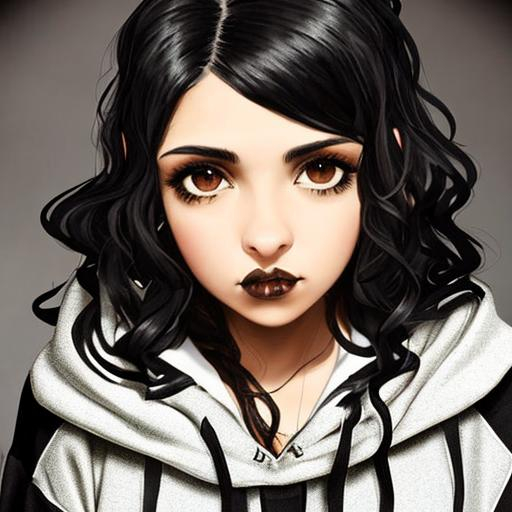 Hispanic Grunge Goth woman, Latina with brown eyes,... | OpenArt