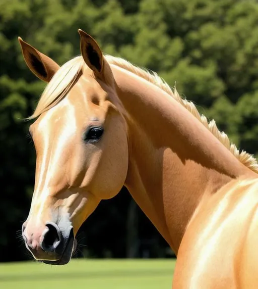 Prompt: a beautiful stuning palomino horse, good proportion, perfect symetrical