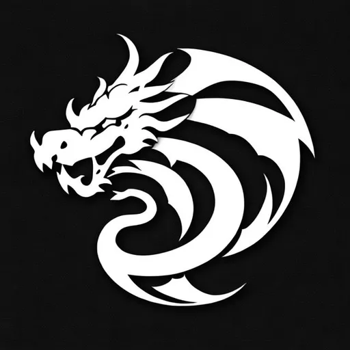 Prompt: simple logo, dragon, line art, simple black, white background