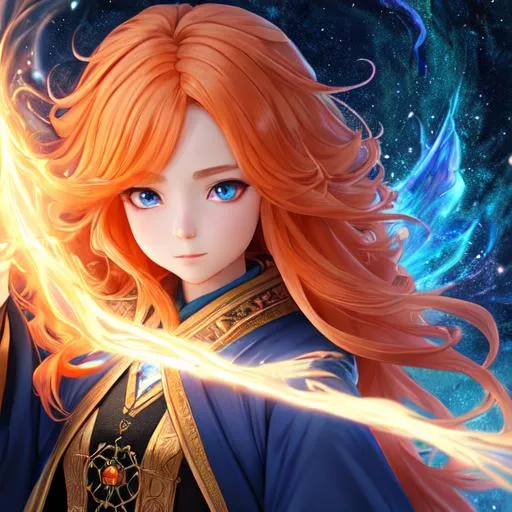 Prompt: "Full body, oil painting, fantasy, anime portrait of a  young gnome woman with flowing light orange hair and dark blue eyes | wearing intricate wizard robes, #3238, UHD, hd , 8k eyes, detailed face, big anime dreamy eyes, 8k eyes, intricate details, insanely detailed, masterpiece, cinematic lighting, 8k, complementary colors, golden ratio, octane render, volumetric lighting, unreal 5, artwork, concept art, cover, top model, light on hair colorful glamourous hyperdetailed medieval city background, intricate hyperdetailed breathtaking colorful glamorous scenic view landscape, ultra-fine details, hyper-focused, deep colors, dramatic lighting, ambient lighting god rays, flowers, garden | by sakimi chan, artgerm, wlop, pixiv, tumblr, instagram, deviantart