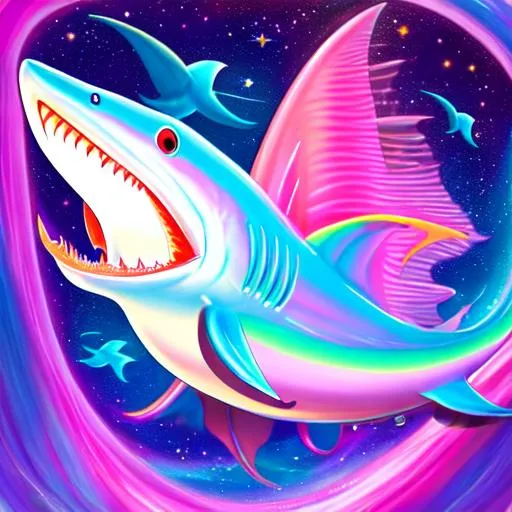 Prompt: Goblin shark by lisa frank