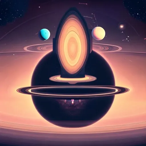 Prompt: Saturn in sky at night background asset game 2D futuristic generative 