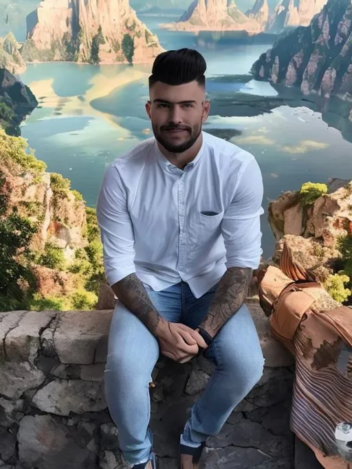 Prompt: Fresh hair cut, and background of a beautiful place. High quality