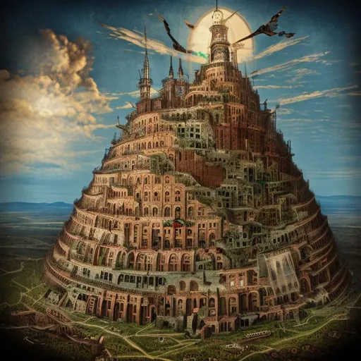 The tower of Babel steampunk | OpenArt