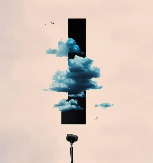 Prompt: Change the black background into the blue sky