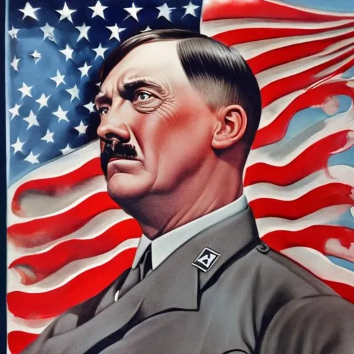 Prompt: patriotic american hitler