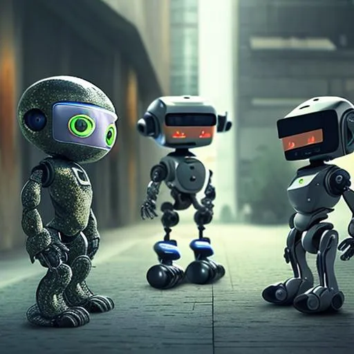 Prompt: they explored the city, they encountered robotic beings of all shapes and sizes, each programmed to perform specific tasks with remarkable efficiency. Oliver, with their deep empathy and understanding of sentient beings, engaged in conversations with some of the robots, discovering the intricacies of their artificial emotions.