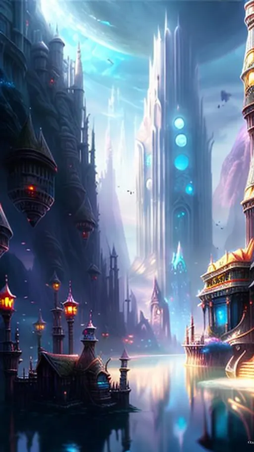 Prompt: fantastic fantasy city