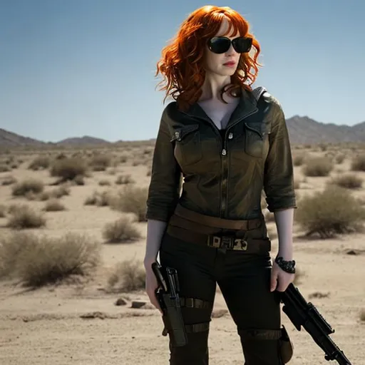 Prompt: Christina Hendricks as Sarah Connor


