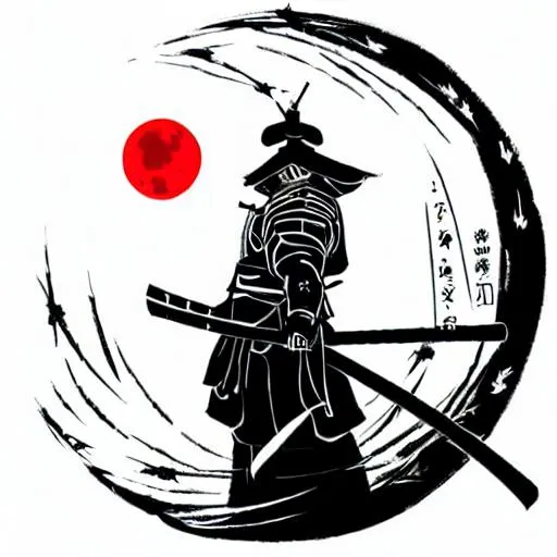 Prompt: Samurai Red Moon