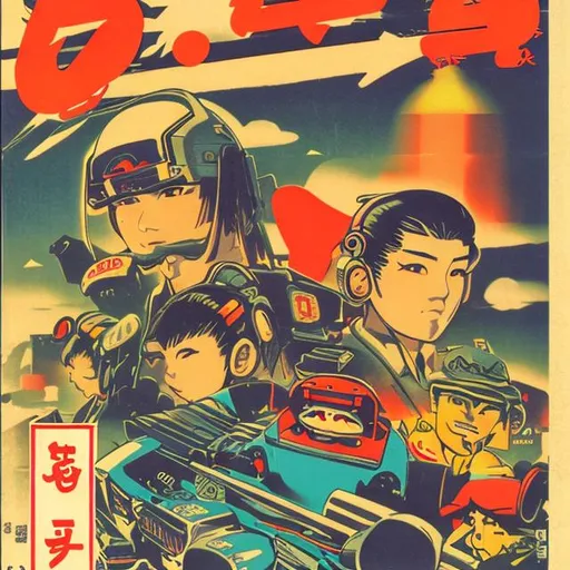 Prompt: Retro, Japanese video game box art.