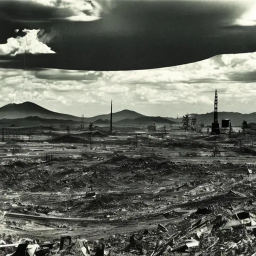 Prompt: Landscape after Atomic War