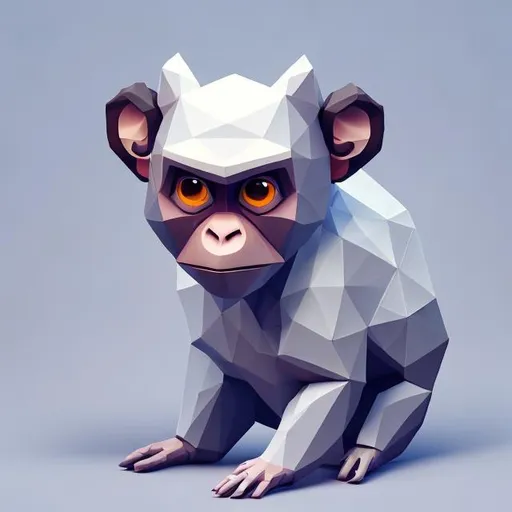 Prompt: kawaii low poly combine a monkey a dog and a bird to a character, 3d isometric render, white background, ambient occlusion, unity engine, square image