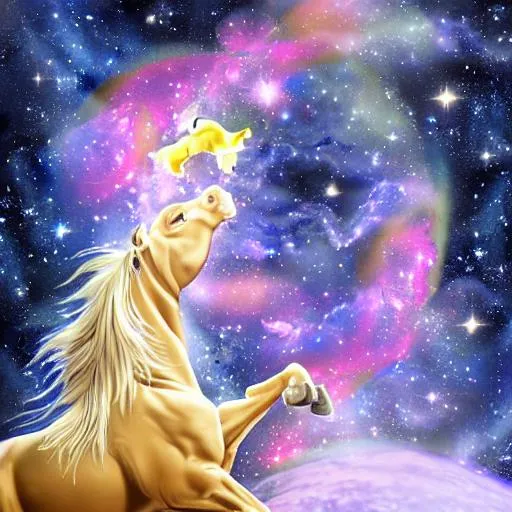 Prompt: Horse in space
